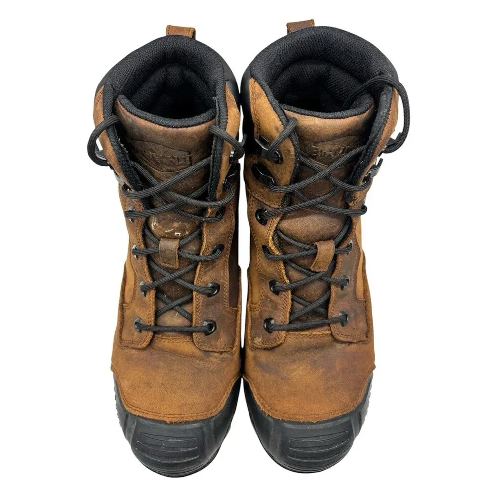Brunt Perkins Boots Mens Sz 11 Hard Comp Toe Brown Leather Waterproof Safety